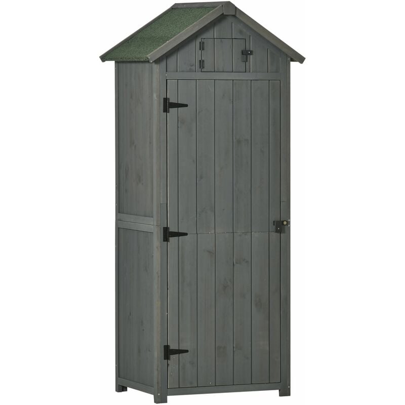 foto del prodotto giordanoshop casetta box da giardino porta utensili 77x54,2x179 cm in legno impermeabile grigio
