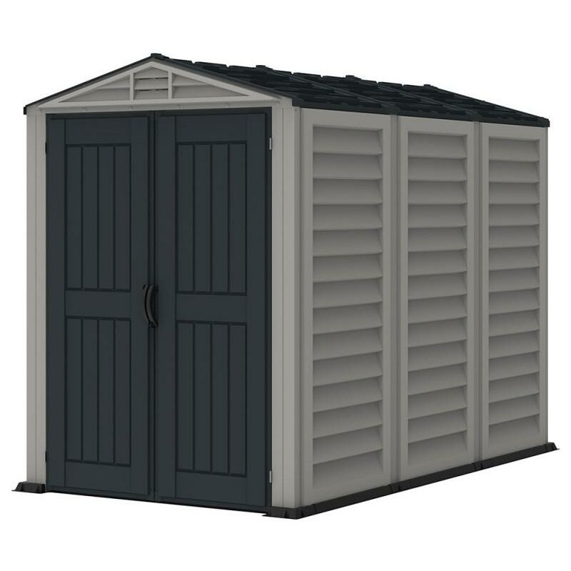 foto del prodotto giordanoshop casetta da giardino porta attrezzi 161x250x210 cm in pvc grigio grigio scuro