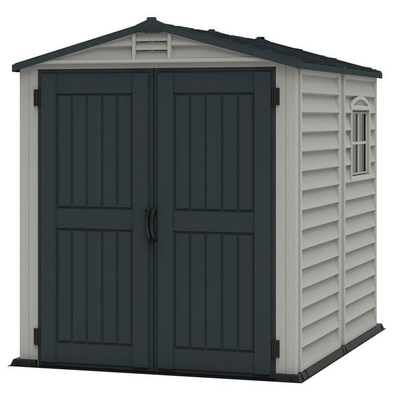 foto del prodotto giordanoshop casetta da giardino porta attrezzi 187x190x213 cm in pvc grigio grigio scuro