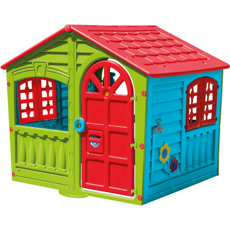 foto del prodotto giordanoshop casetta gioco per bambini 130x111x115 cm house of fun in plastica