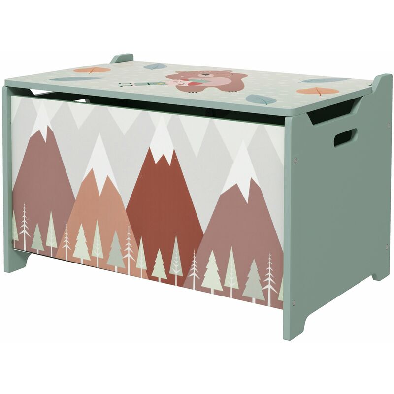 foto del prodotto giordanoshop cassapanca baule portagiochi 60x37x39 cm in mdf verde