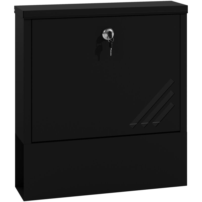foto del prodotto giordanoshop cassetta postale a muro 30x8,5x32,5 cm con serratura in metallo grigio carbone