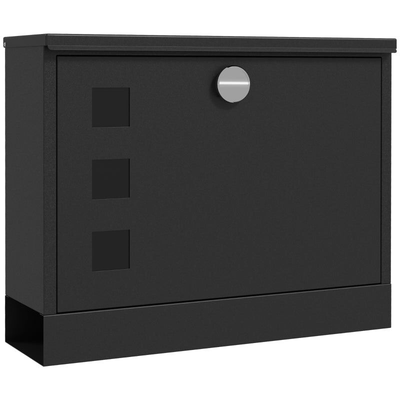 foto del prodotto giordanoshop cassetta postale con 3 finestre 36,5x11,5x29 cm in metallo nera