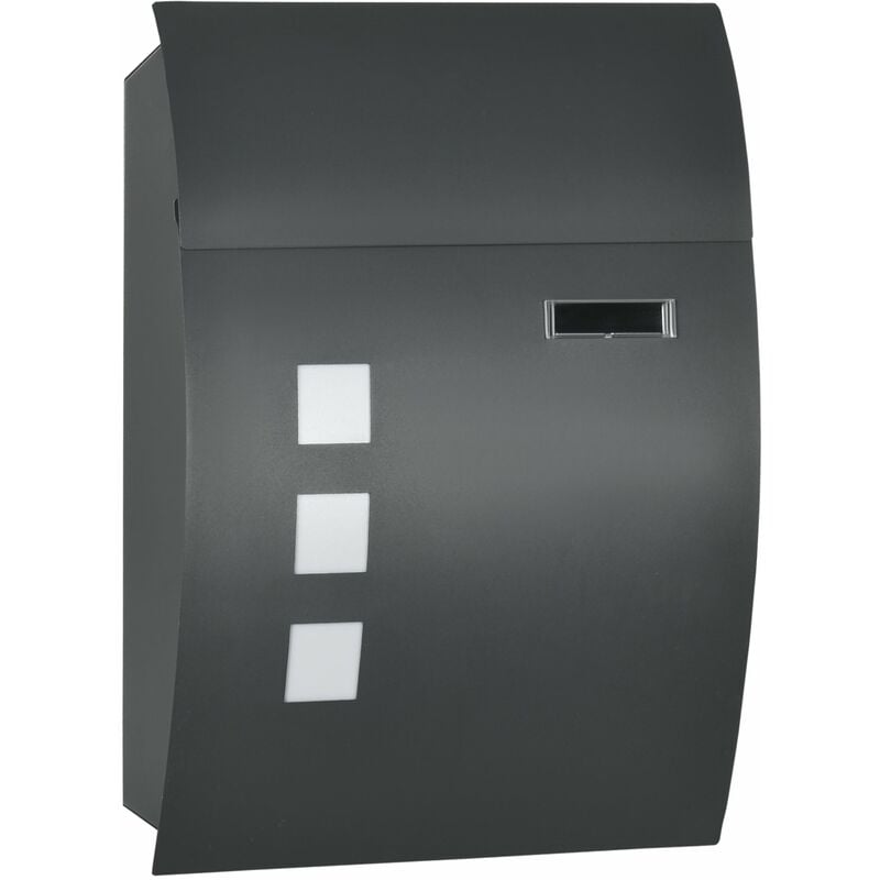 foto del prodotto giordanoshop cassetta postale curva 3 fessure 45x10x32 cm 2 chiavi in acciaio zincato grigio