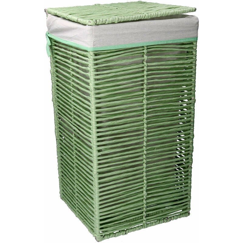 foto del prodotto giordanoshop cesto portabiancheria paper hilary verde chiaro quadro pieghevole cm 31x31xh60