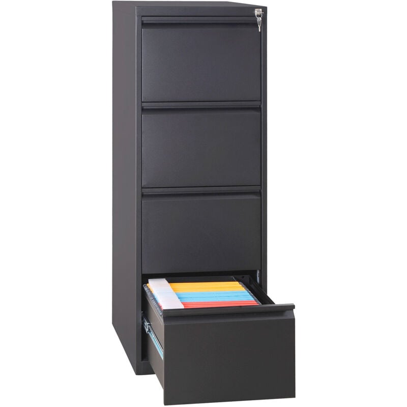 foto del prodotto giordanoshop classificatore 4 cassetti 46x62x132 cm in metallo nero