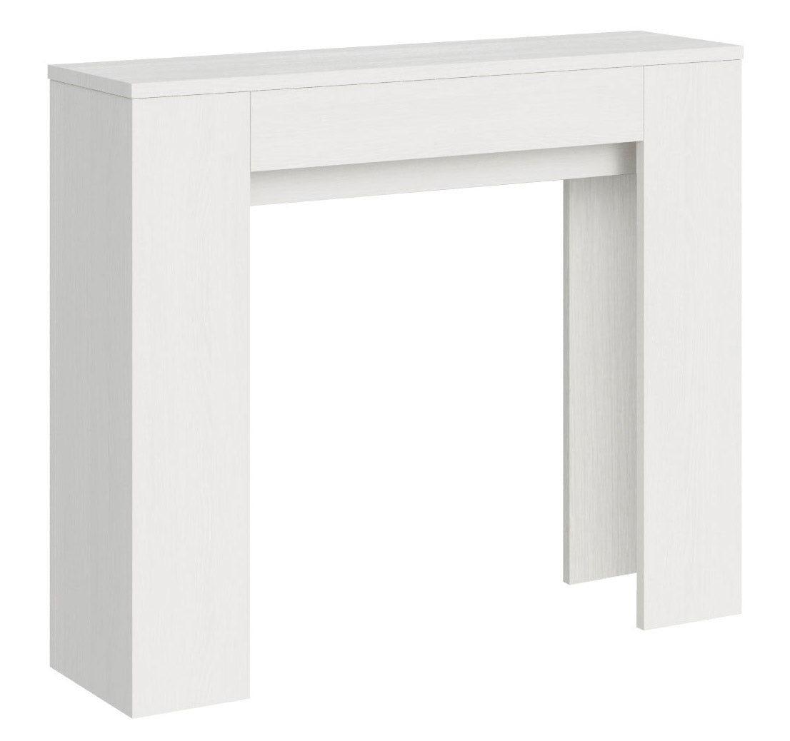 foto del prodotto giordanoshop consolle allungabile 90x25 181 cm pannelli in nobilitato slick bianco frassino