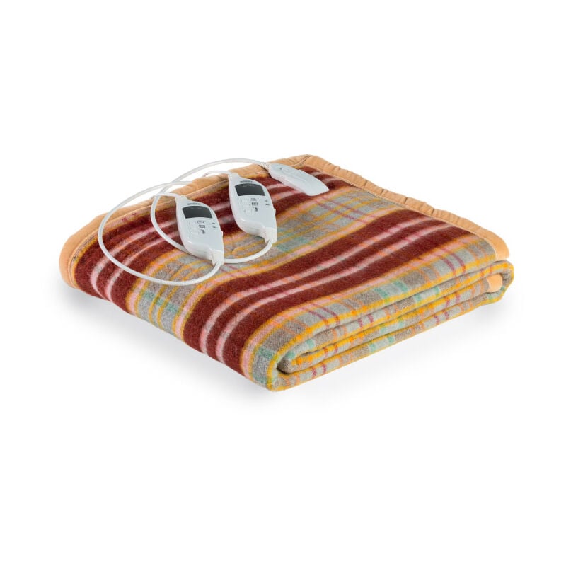 foto del prodotto giordanoshop coperta elettrica elettrocoperta matrimoniale in misto lana scozzese
