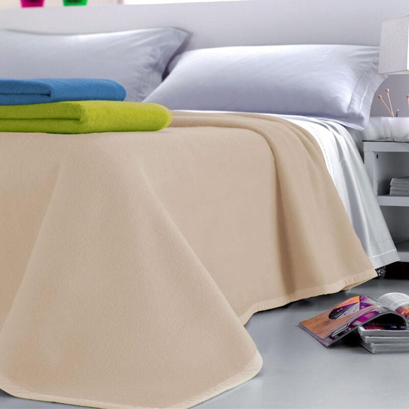 foto del prodotto giordanoshop coperta misto lana matrimoniale 350gr cober jenny beige