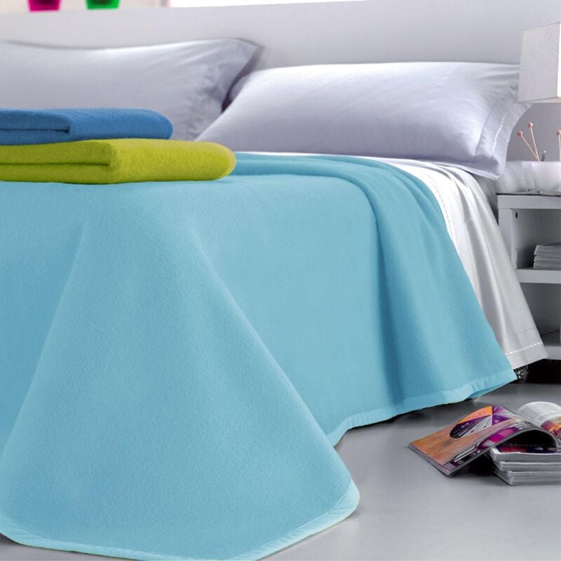 foto del prodotto giordanoshop coperta misto lana matrimoniale 350gr cober jenny turchese