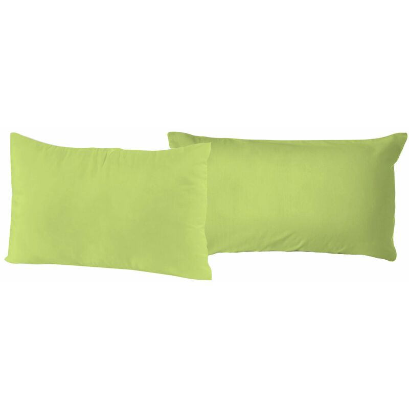 foto del prodotto giordanoshop coppia di federe 52x82 cm in cotone tinta unita verde acido