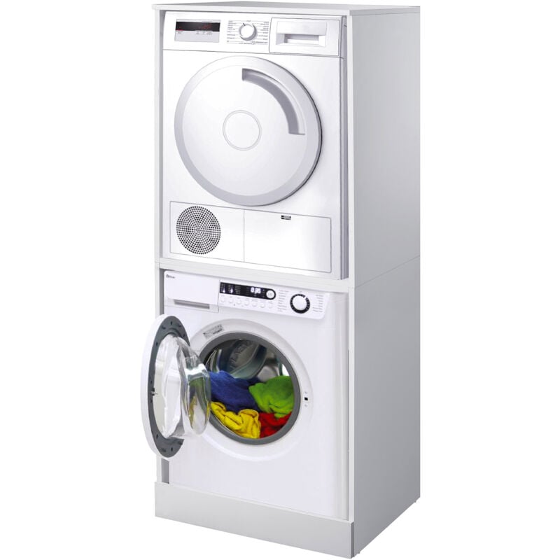 foto del prodotto giordanoshop coprilavatrice e asciugatrice a colonna 70,3x179x60,6 cm in nobilitato 18 mm bianco