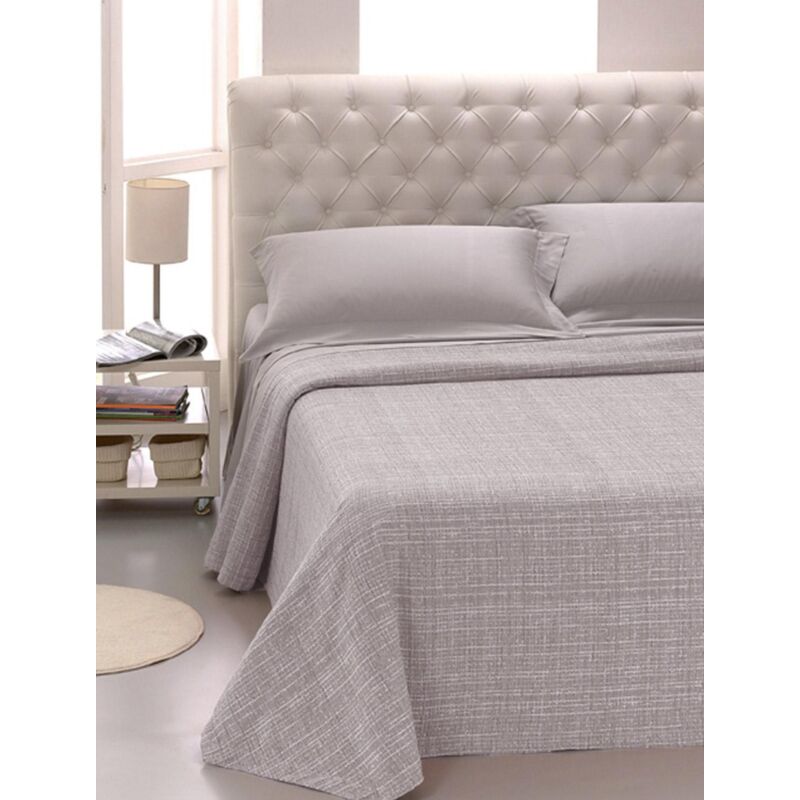 foto del prodotto giordanoshop copriletto 1 piazza e mezzo in jacquard tinto filo cober ibiziano grigio perla