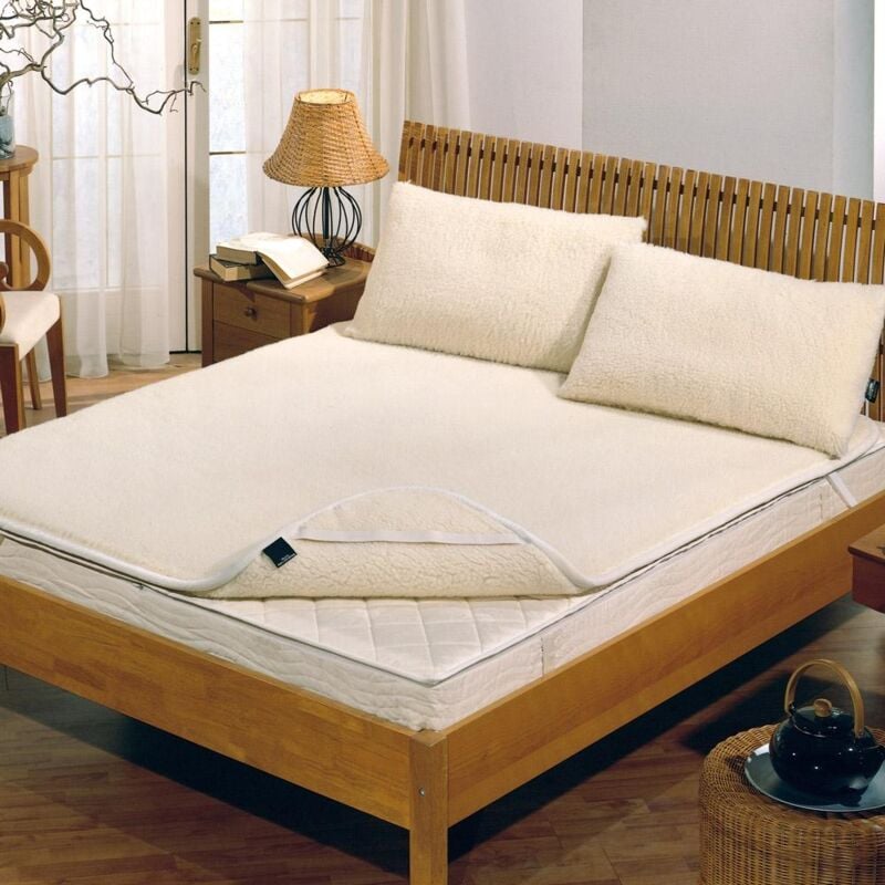 foto del prodotto giordanoshop coprimaterasso pura lana merinos matrimoniale 800gr cober basic beige
