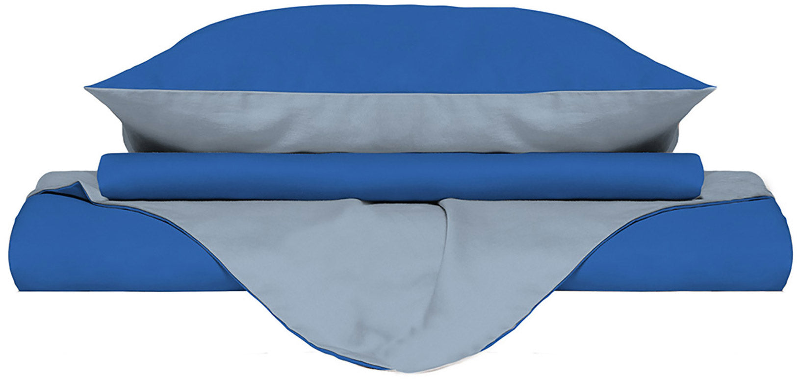 foto del prodotto giordanoshop copripiumino con sacco e federe doubleface royal azzurro 1 piazza e mezzo