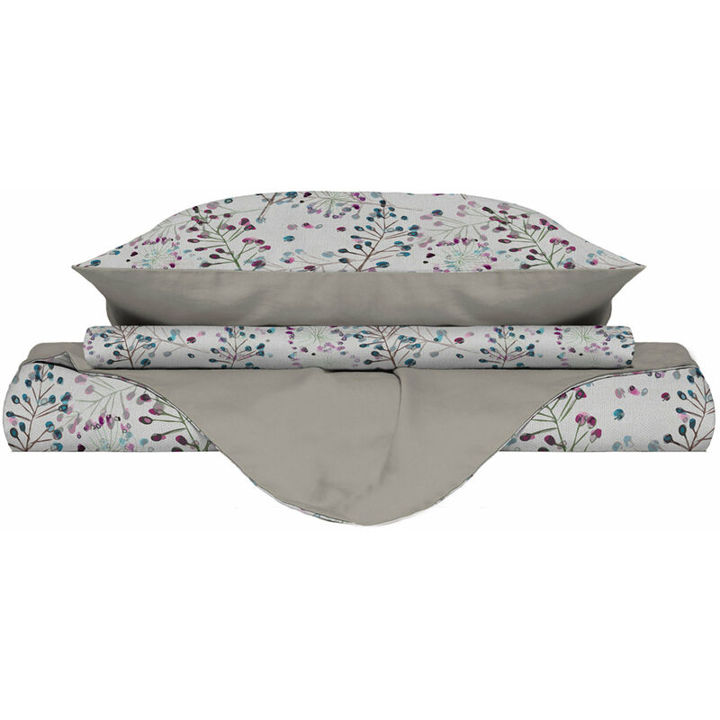 foto del prodotto giordanoshop copripiumino matrimoniale double face con federe stampato flor