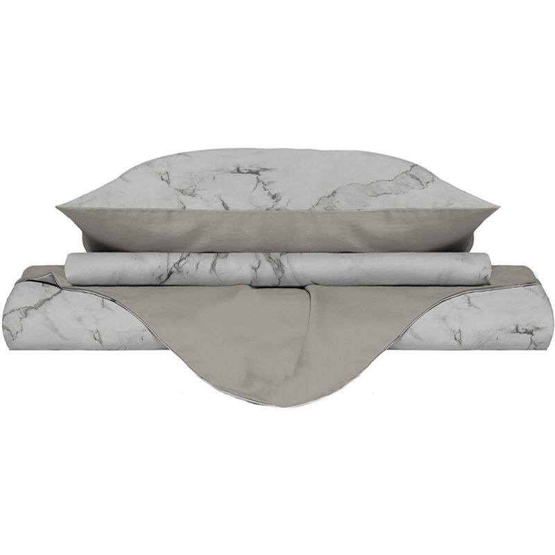foto del prodotto giordanoshop copripiumino singolo con federe stampato in microfibra marble