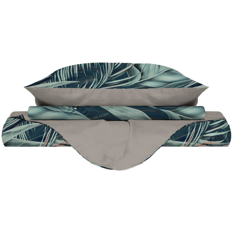 foto del prodotto giordanoshop copripiumino singolo con federe stampato in microfibra tropical