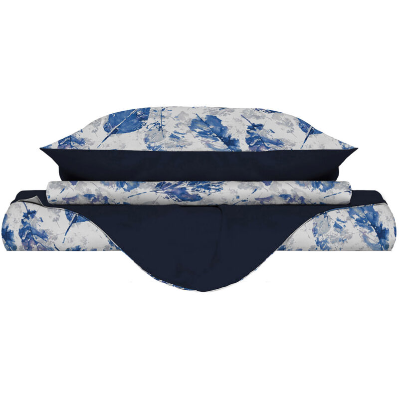 foto del prodotto giordanoshop copripiumino singolo double face con federe stampato foglie