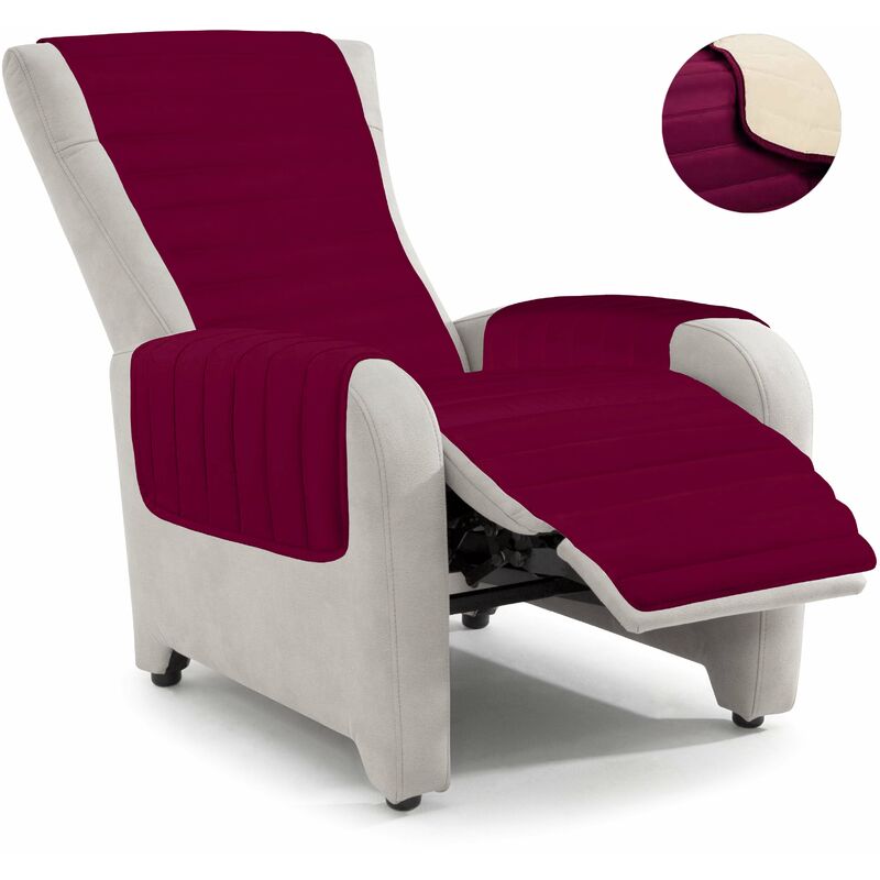 foto del prodotto giordanoshop copripoltrona trapuntato doubleface bordeaux panna