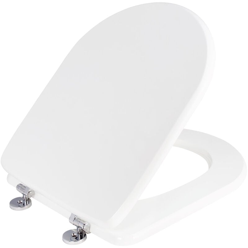 foto del prodotto giordanoshop - copriwater universale 35,3x2,9x43,3 cm in mdf cerniere in metallo cromato alpina bianco lucido