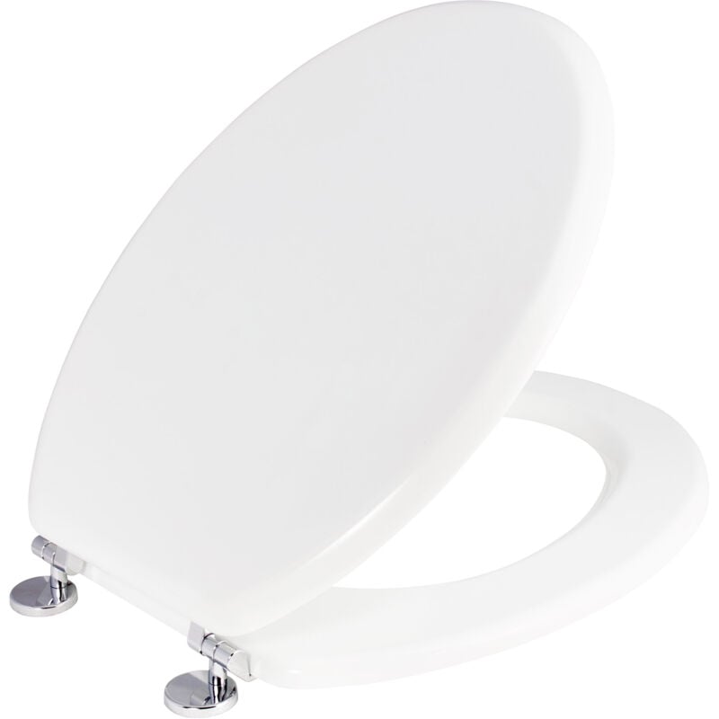 foto del prodotto giordanoshop copriwater universale 37x43,5 cm in mdf cerniere in metallo cromato bianco lucido