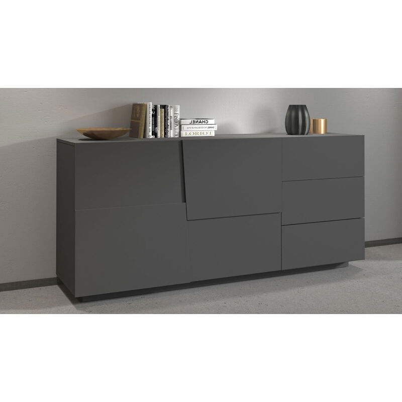 foto del prodotto giordanoshop credenza 2 ante 180x44x86 cm pongo 2a 3c grigio antracite opaco
