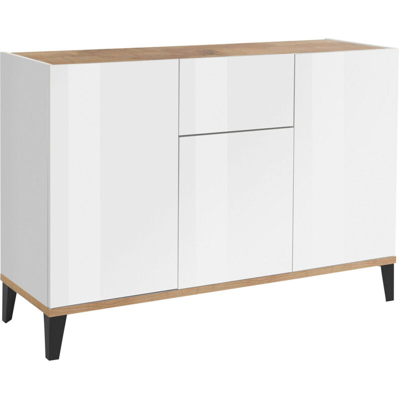 foto del prodotto giordanoshop credenza 3 ante 1 cassetto 120x40x82 cm sunrise acero pereira e ardesia