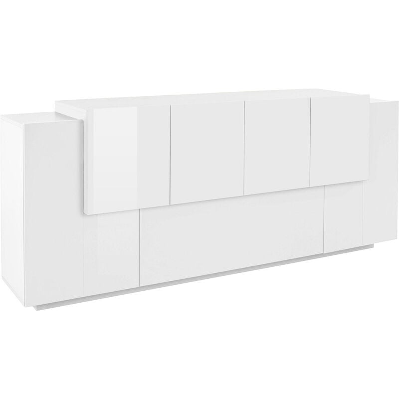 foto del prodotto giordanoshop credenza 7 ante 200x45x86 cm new coro bianco opaco bianco lucido