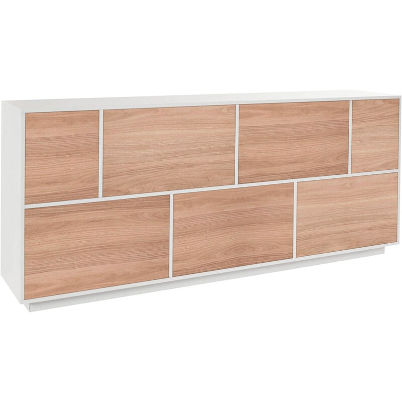 foto del prodotto giordanoshop credenza 7nante 200x41,4x86 cm bloom bianco lucido e noce