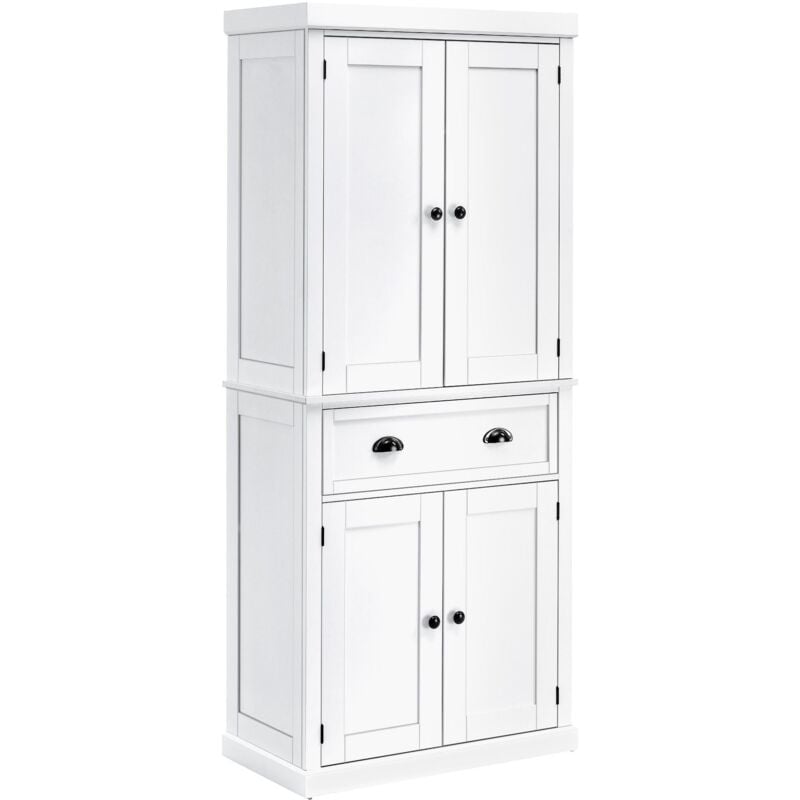 foto del prodotto giordanoshop credenza cucina 76x40,5x184 cm con armadietti e 1 cassetto bianco