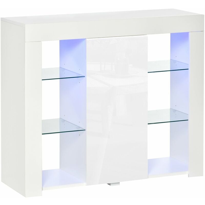 foto del prodotto giordanoshop credenza moderna con mensole 97x35x83 cm in legno truciolare bianco