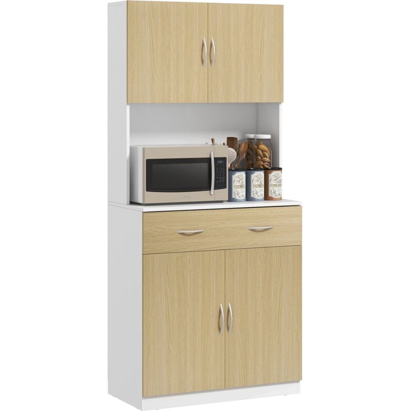 foto del prodotto giordanoshop credenza per cucina con armadietti a 2 ante 80x40x180 cm colore legno
