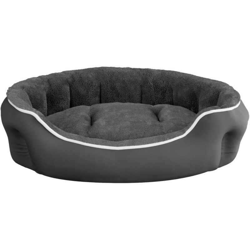 foto del prodotto giordanoshop cuccia imbottita per cani e gatti 59x53x18cm in poliestere coccole grigio scuro