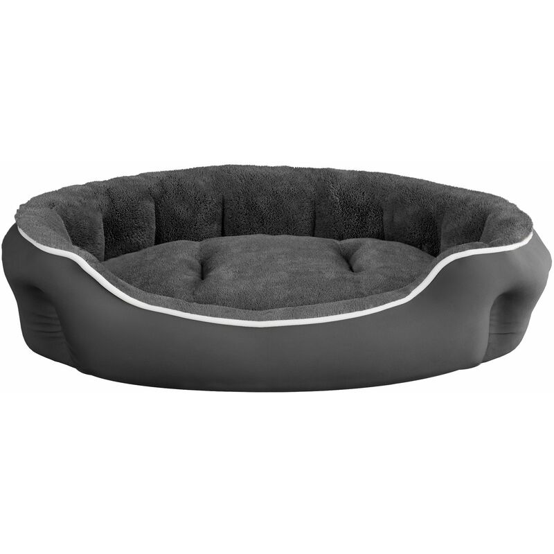 foto del prodotto giordanoshop cuccia imbottita per cani e gatti 75x65x20cm in poliestere coccole grigio scuro