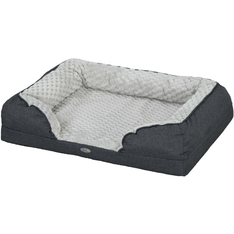 foto del prodotto giordanoshop cuccia imbottita per cani taglia media con cuscino rimovibile lavabile 90x69x21cm grigio carbone