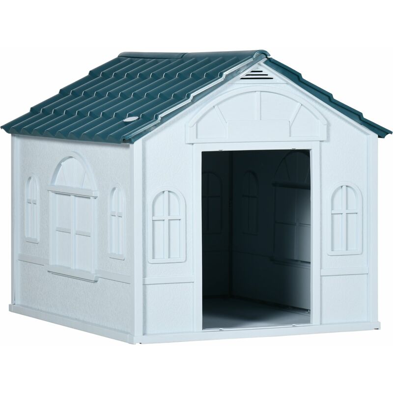 foto del prodotto giordanoshop cuccia per cani di taglia media e piccola max 20kg 65x75,7x63 cm in polipropilene impermeabile blu