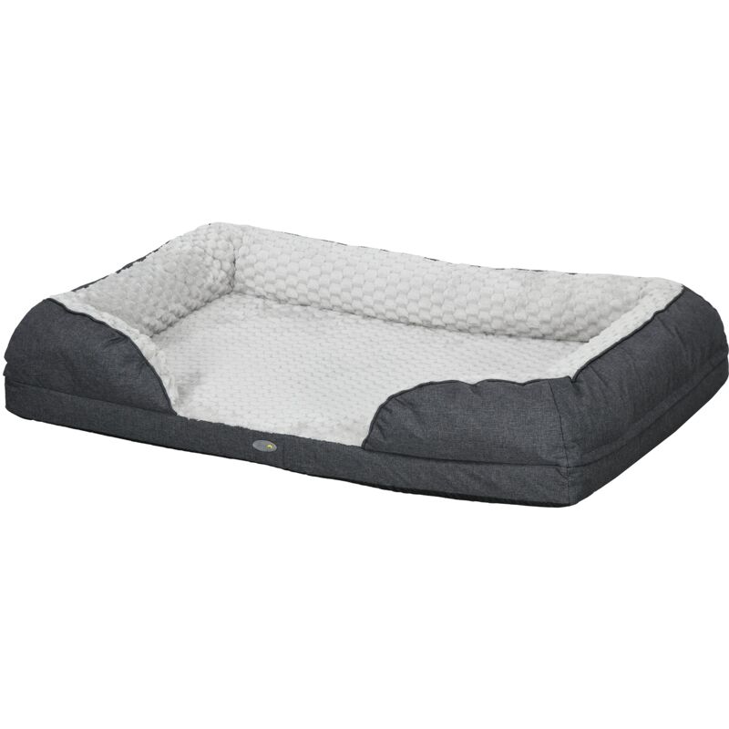 foto del prodotto giordanoshop cuccia per cani taglia grande imbottita con cuscino rimovibile lavabile 120x80x22 cm grigio carbone