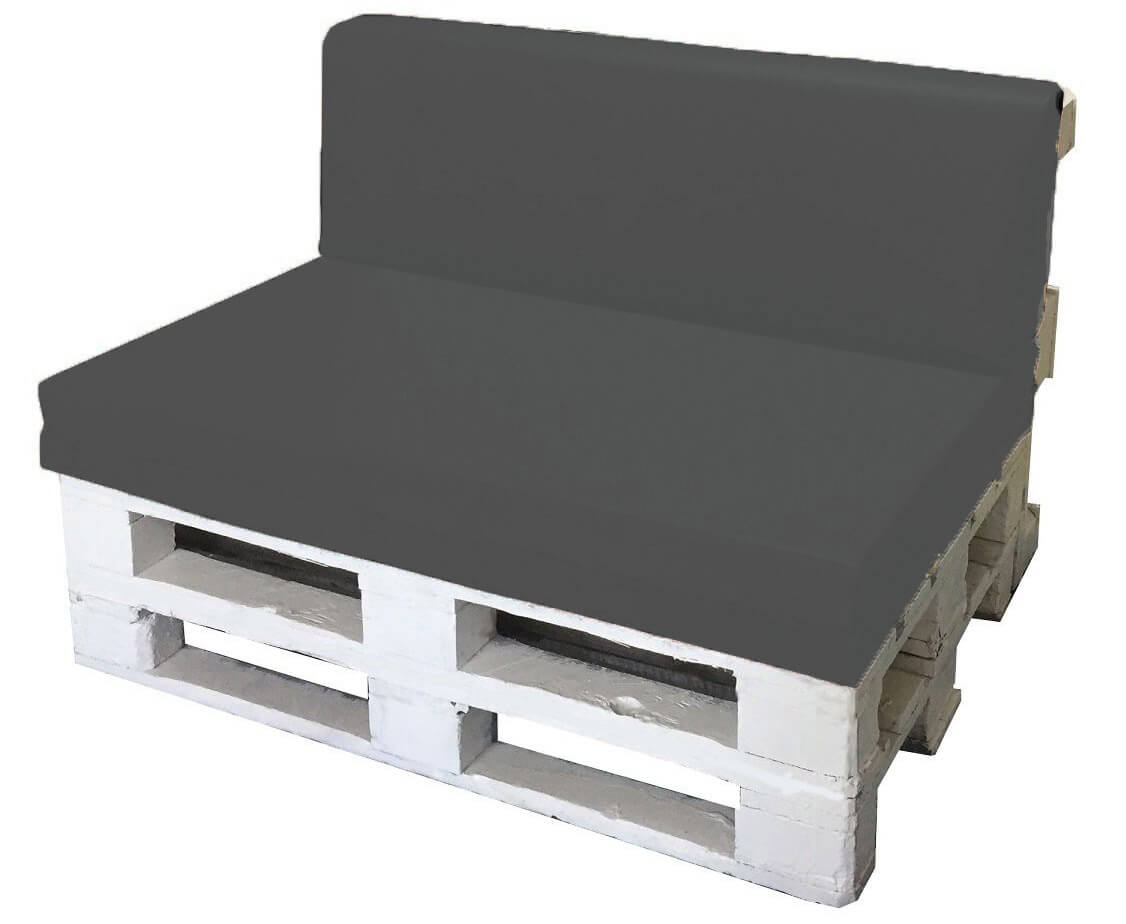 foto del prodotto giordanoshop cuscini per pallet 120x80cm seduta e schienale in poliestere avalli grigio