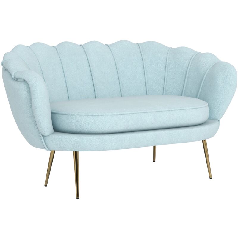 foto del prodotto giordanoshop divano 2 posti 130x77x77 cm in velluto azzurro