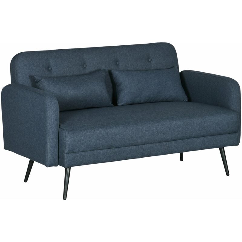 foto del prodotto giordanoshop divano 2 posti 135x74x82 cm in tessuto blu scuro