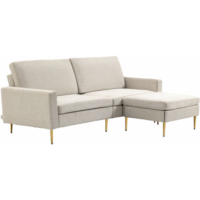 foto del prodotto giordanoshop divano letto 3 posti 213x91x83 cm in tessuto crema
