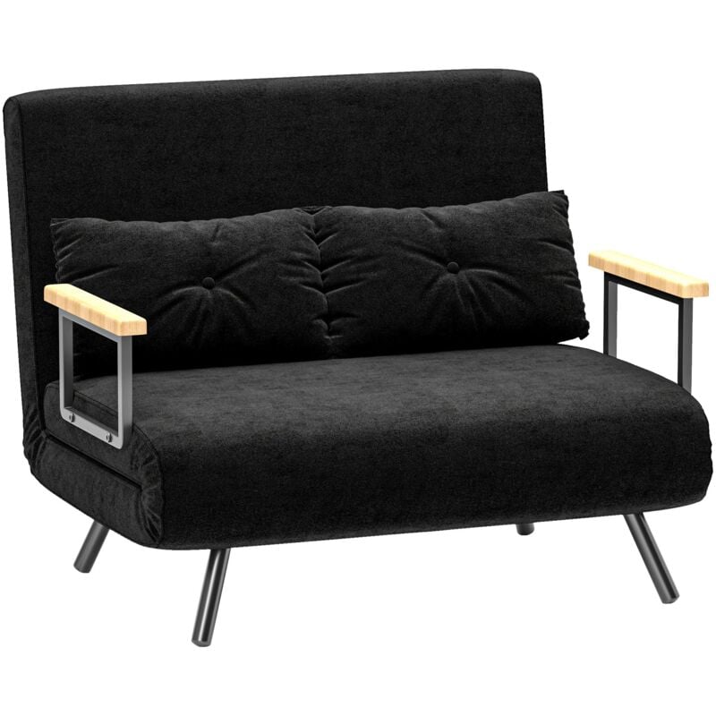 foto del prodotto giordanoshop divano letto schienale regolabile 102x73x81 cm in velluto nero