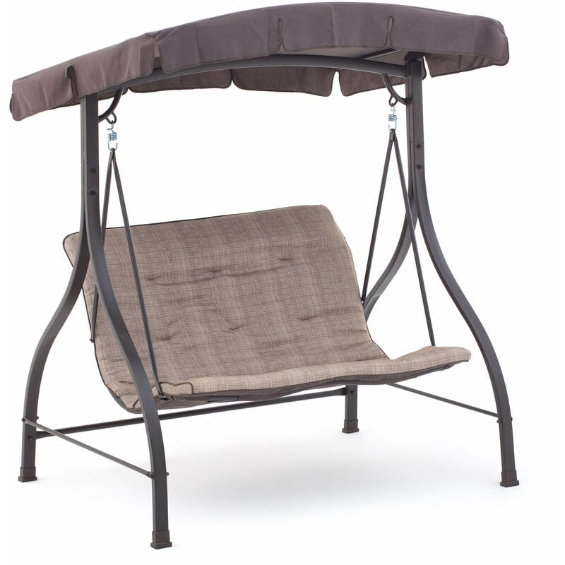 foto del prodotto giordanoshop dondolo 2 posti da giardino 160x112x163 cm in ferro e poliestere haiti beige