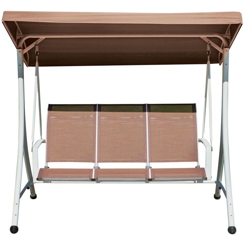 foto del prodotto giordanoshop dondolo da giardino 200x175x125 cm in ferro e textilene tortora