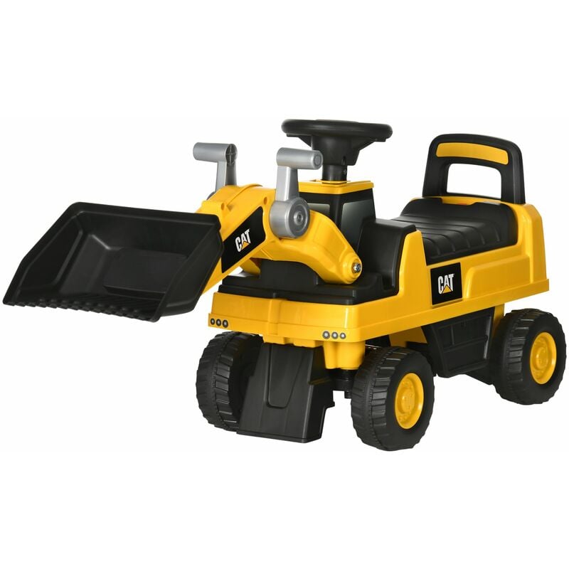 foto del prodotto giordanoshop escavatore ruspa cavalcabile 78x29,5x54 cm per bambini giallo e nero