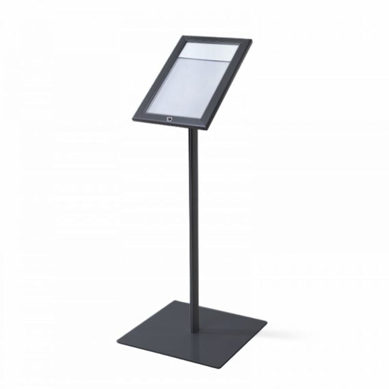 foto del prodotto giordanoshop espositore a leggio con piantana 29x47,7x2,3 cm in alluminio porta men nera