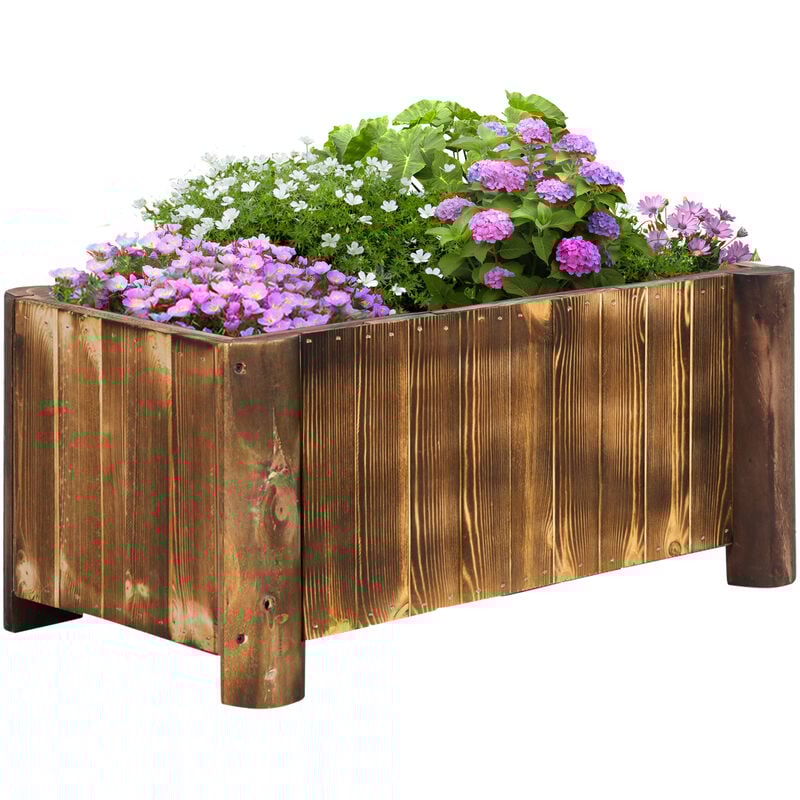 foto del prodotto giordanoshop fioriera box rettangolare per piante in legno di abete 70x35x30 cm