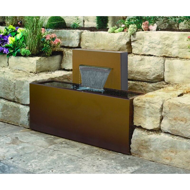 foto del prodotto giordanoshop fontana a cascata da giardino 100x45xh90 cm in metallo con pompa corten