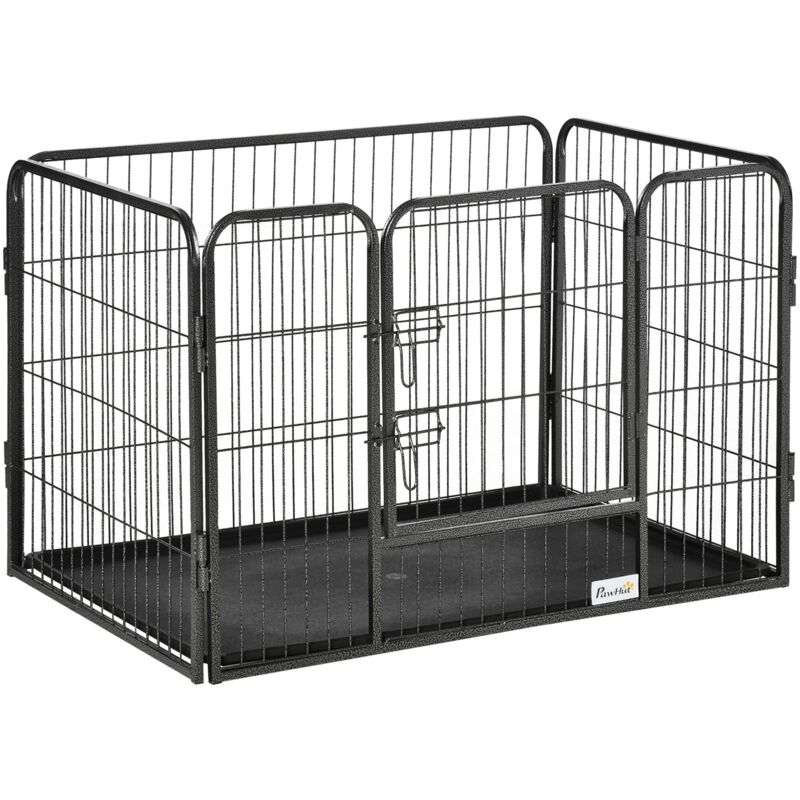 foto del prodotto giordanoshop gabbia per cani 125x78x80 cm in acciaio e abs grigio